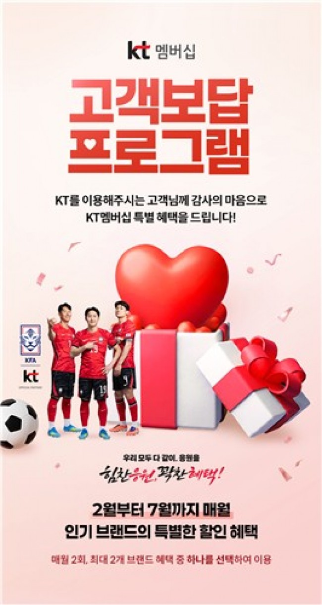 KT, 월드컵 시즌 맞아 6월 멤버십 프로그램 강화